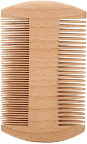 Strumento di Stilismo Professionale a Doppia Faccia - Kam per Barba in Legno - Dimensioni 10 x 6 cm