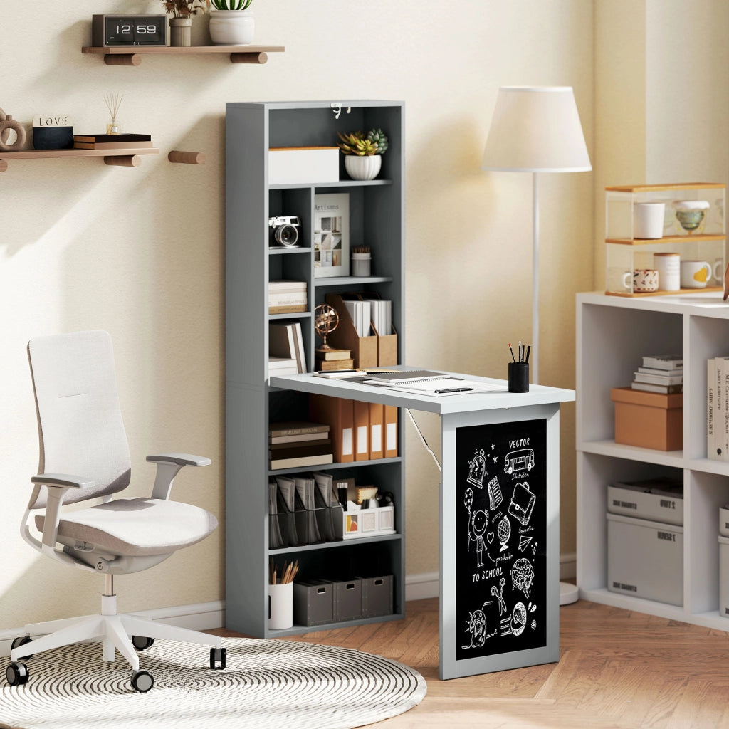 Scrivania con scaffale, ripiano regolabile e lavagna ¨C Minimal ¨C Legno