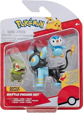 Pokemon PKW3043-Axew,Luxio,Piplup