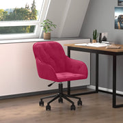 Sedia Girevole da Ufficio Rosso Vino in Velluto 344872