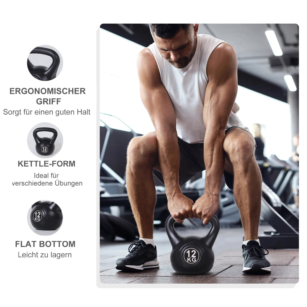 Kettlebell Kugelhantel 12 kg ¨C zephmum ¨C Nero