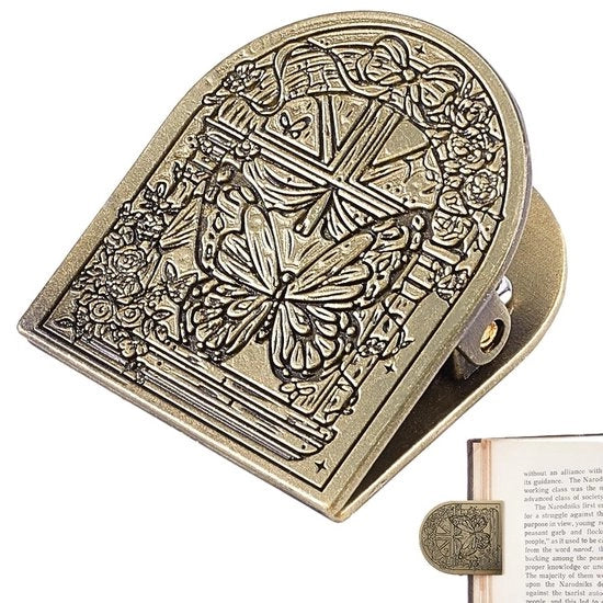 Clip metallico per notebook con decorazione farfalla