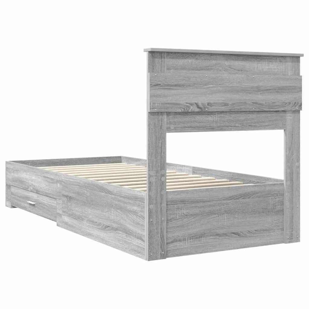 Struttura del letto Grigio Sonoma 90 x 200 cm Legno multistrato 3410040
