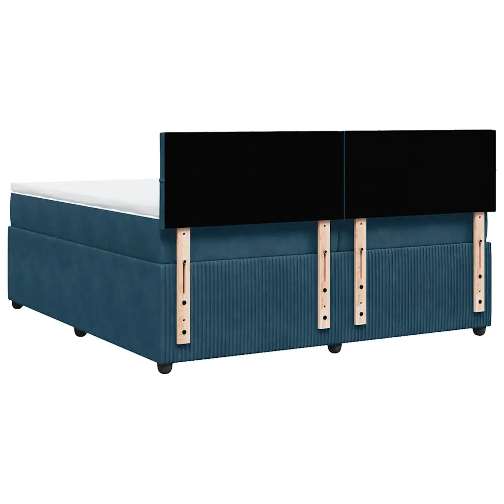 Giroletto a Molle con Materasso Blu 200x200 cm in Velluto 3287834