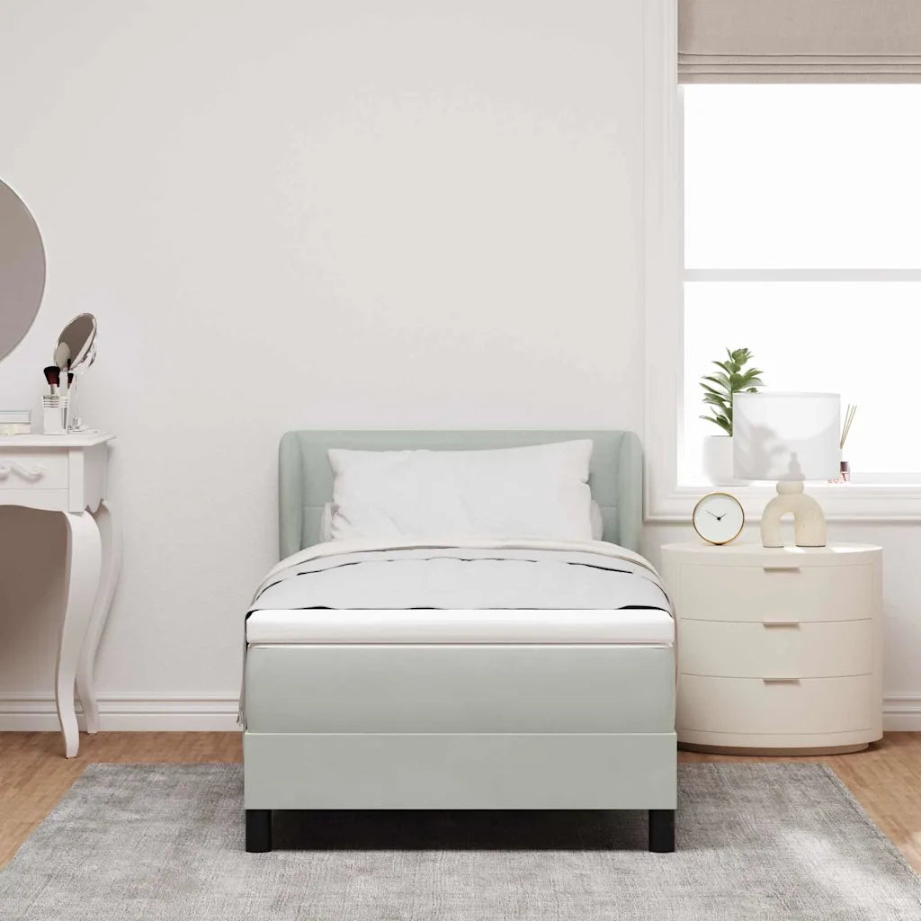 Letto a molle con testiera Grigio chiaro 80 x 200 cm Velluto 3340358