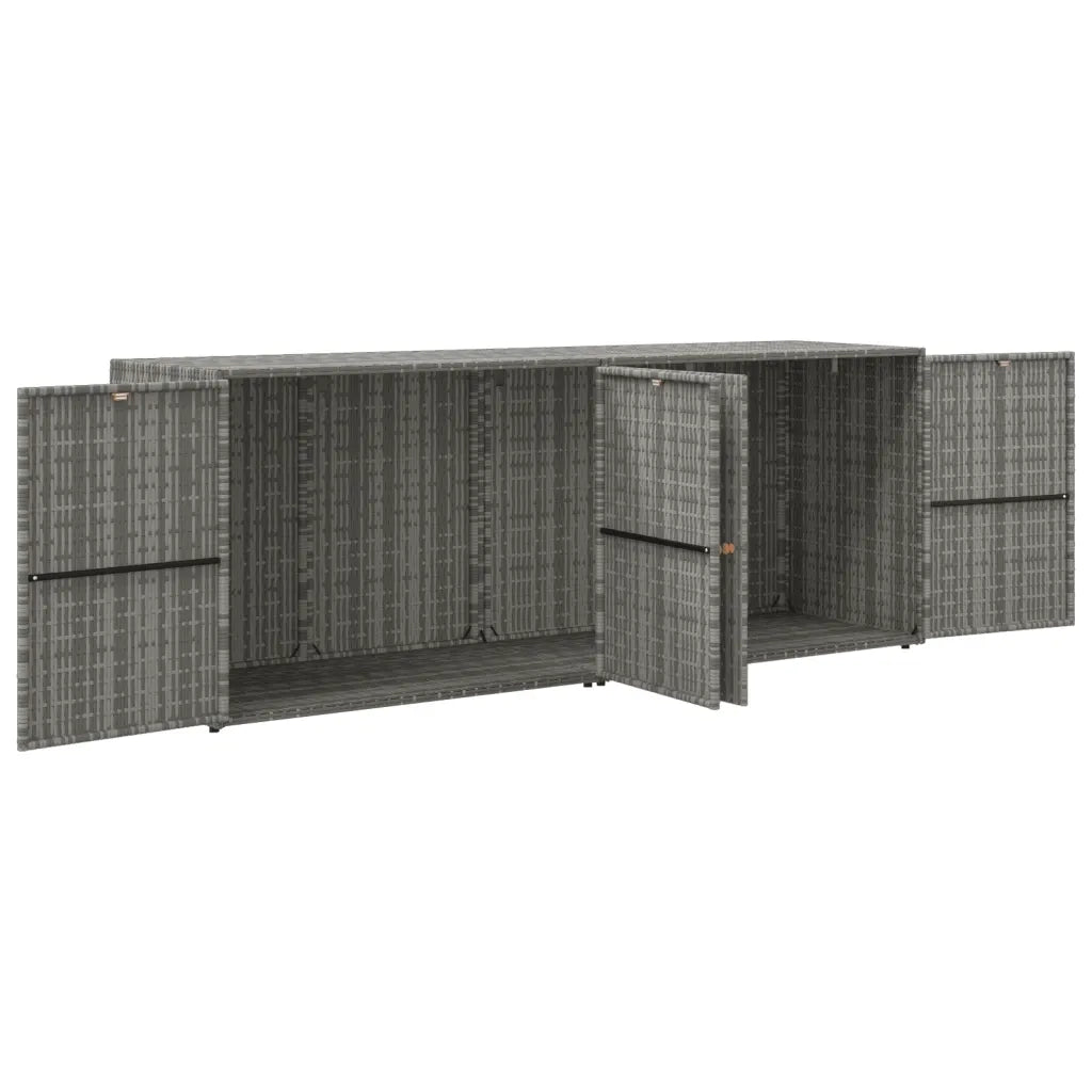 Mobile Portaoggetti da Giardino Grigio 198x55,5x80cm Polyrattan 319871