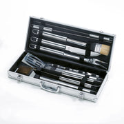 Set Valigetta Accessori per Barbecue Ompagrill in Alluminio da 12 Pezzi in Acciaio Inox
