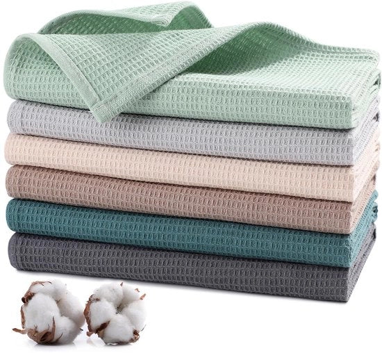 Asciugamani da cucina - 100% cotone - 6 pezzi - multicolore - 65 x 45 cm