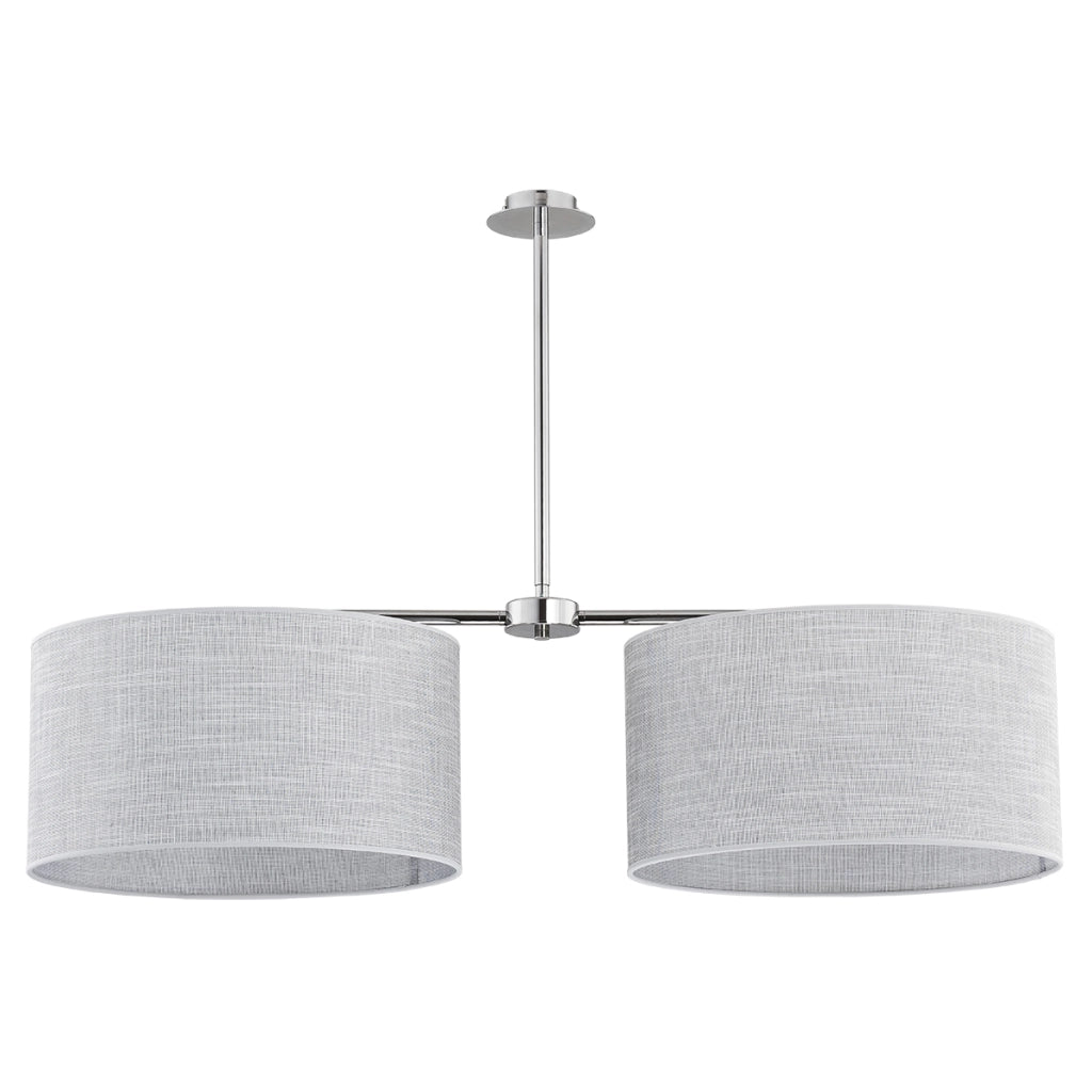 Plafoniera minimal argento, paralumi grigi 2xE27 DUO Alfa