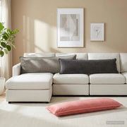 Cuscino con cuscino HOUTEN Grigio Scuro 40 x 145 cm Velluto 934297