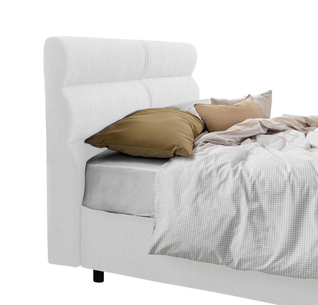 Brivio, Letto Piazza e Mezza Sfoderabile Made in Italy, Bianco