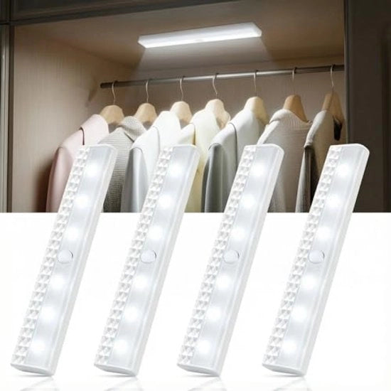 Impianto di illuminazione LED wireless con sensore di movimento - 4 pezzi