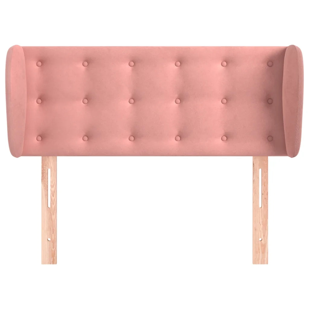 Testiera ad Orecchio-Testata con Orecchie Rosa 83x23x78/88 cm in Velluto 893339