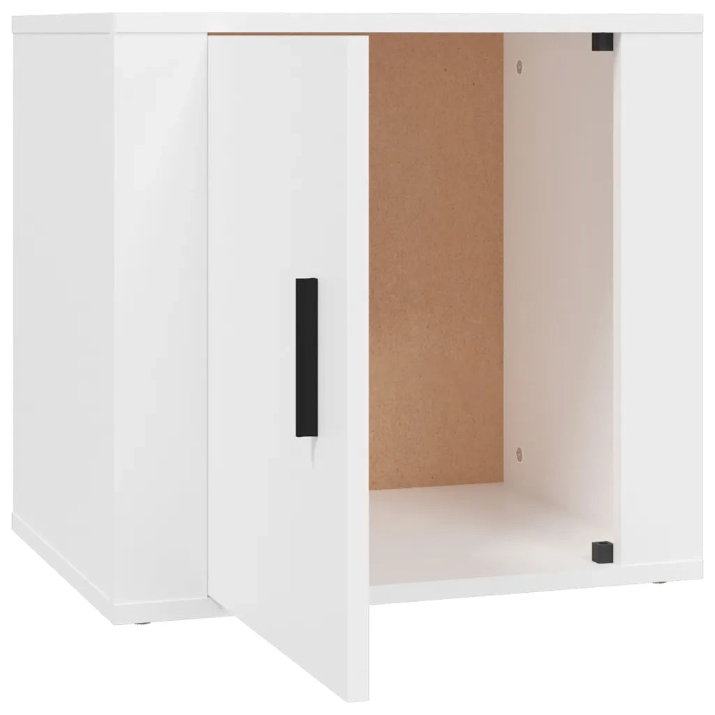 Comodini 2 pz-Set di 2 Tavolino da notte Bianca 50x39x47 cm
