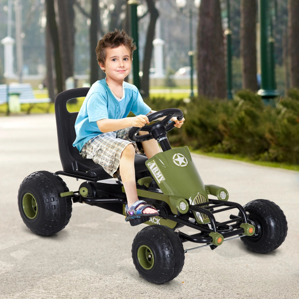 Go Kart Pedali per Bambini ¨C Zephmum ¨C Nero e Verde 99x65x56cm