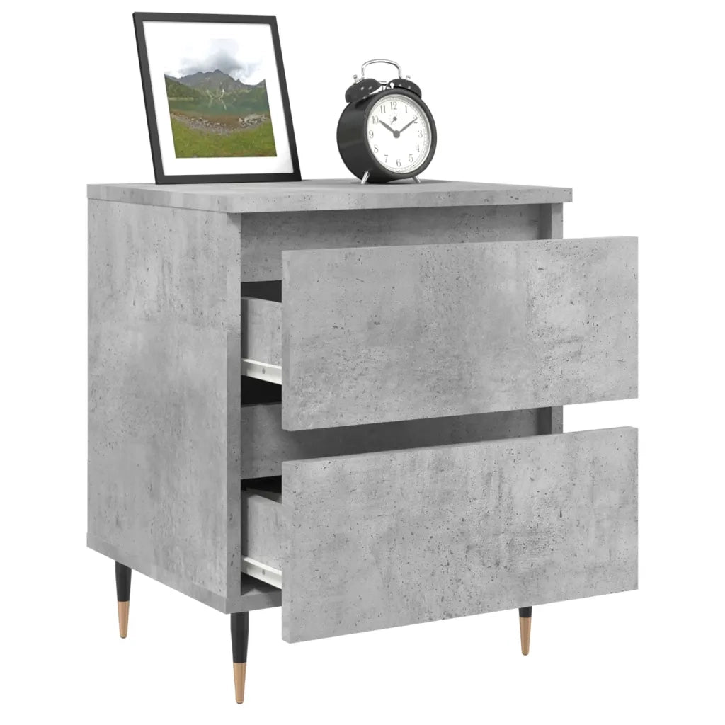 Comodini 2pz Grigio Cemento 40x35x50 cm in Legno Multistrato 826869