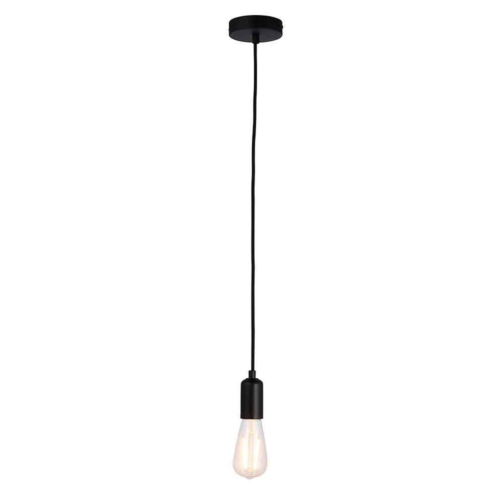 Lampada a sospensione loft nera 1xE27 Endon Studio