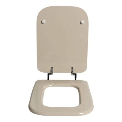 Copriwater champagne serie Conca Ideal Standard in legno rivestito con cerniere