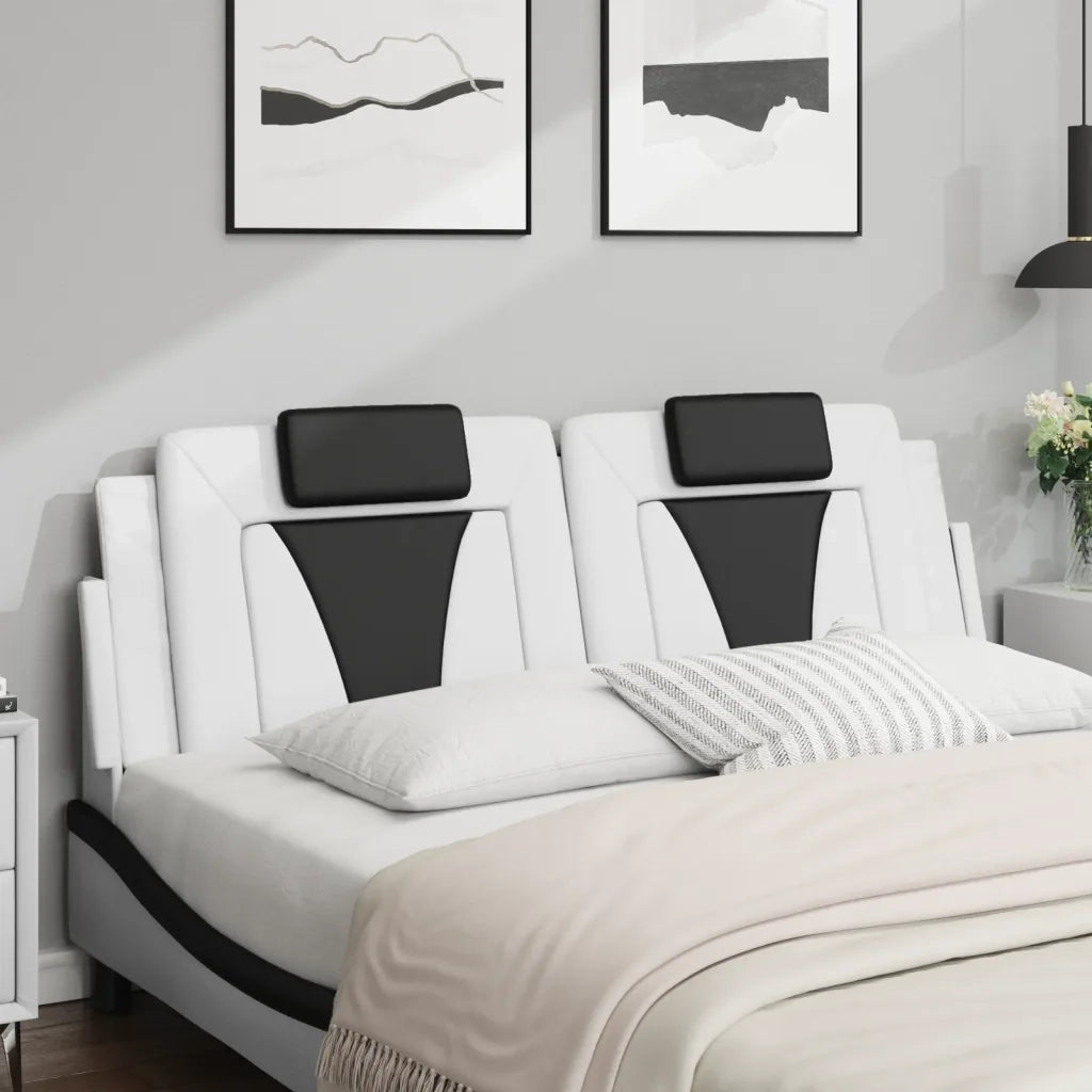 Cuscino Testiera Viana Bianco e Nero 160 cm in Similpelle 374803