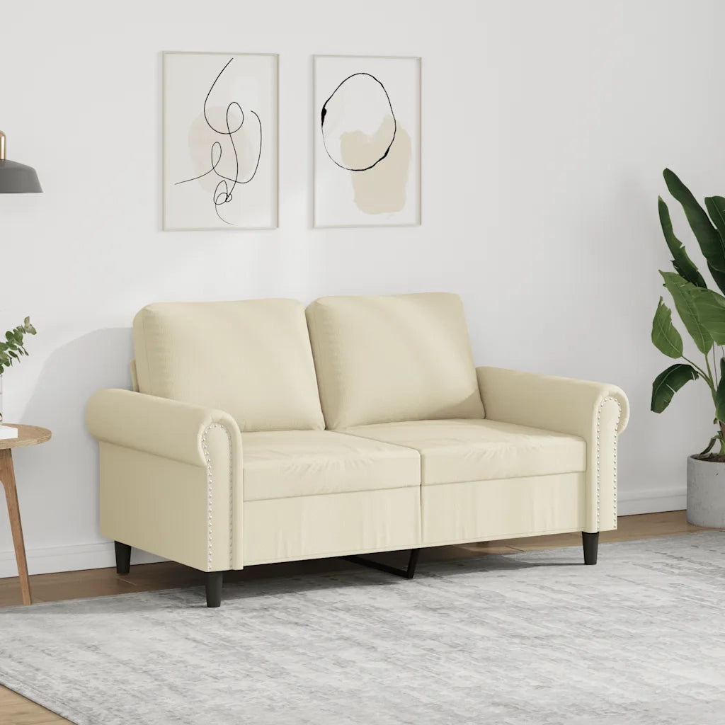 Divano a 2 Posti-Sofa 2 Posti Crema 120 cm in Similpelle 256522