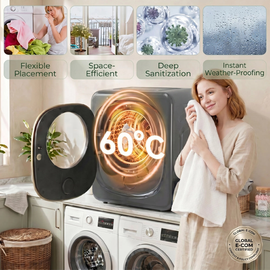 Asciugatrice 4 kg ¨C Xylo ¨C Compatta 5 Programmi Timer Grigio Nero