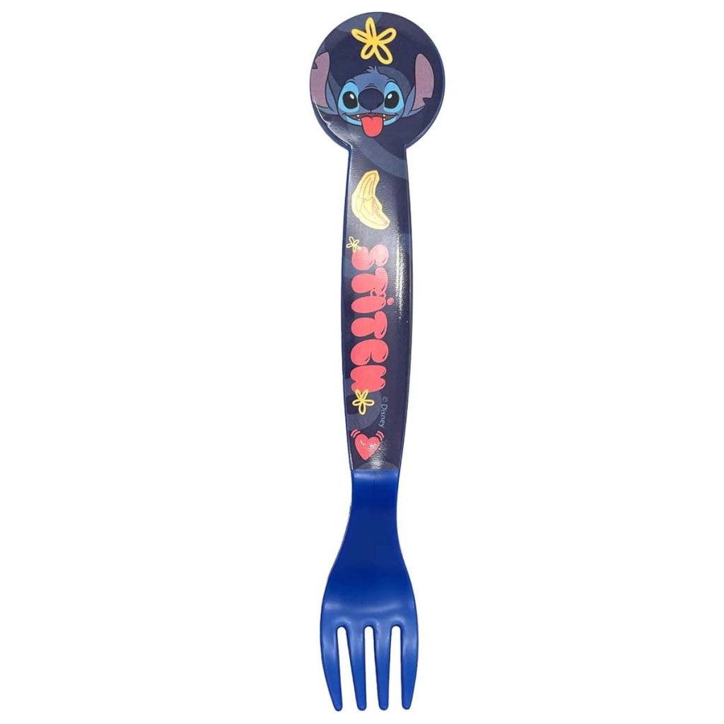 Set Posate per Bambini Cucchiaio e Forchetta Fantasia Stitch Palms Blu Disney
