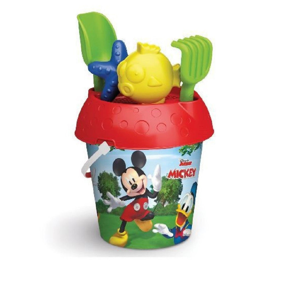 Trade Shop - Secchiello 18cm Mickey Con Formine Accessori Giochi Mare Bambini Bucket 689009a -