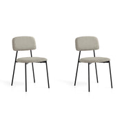 Set 2 sedie da pranzo Hispanohogar ferro e tessuto beige 80×46×50 cm