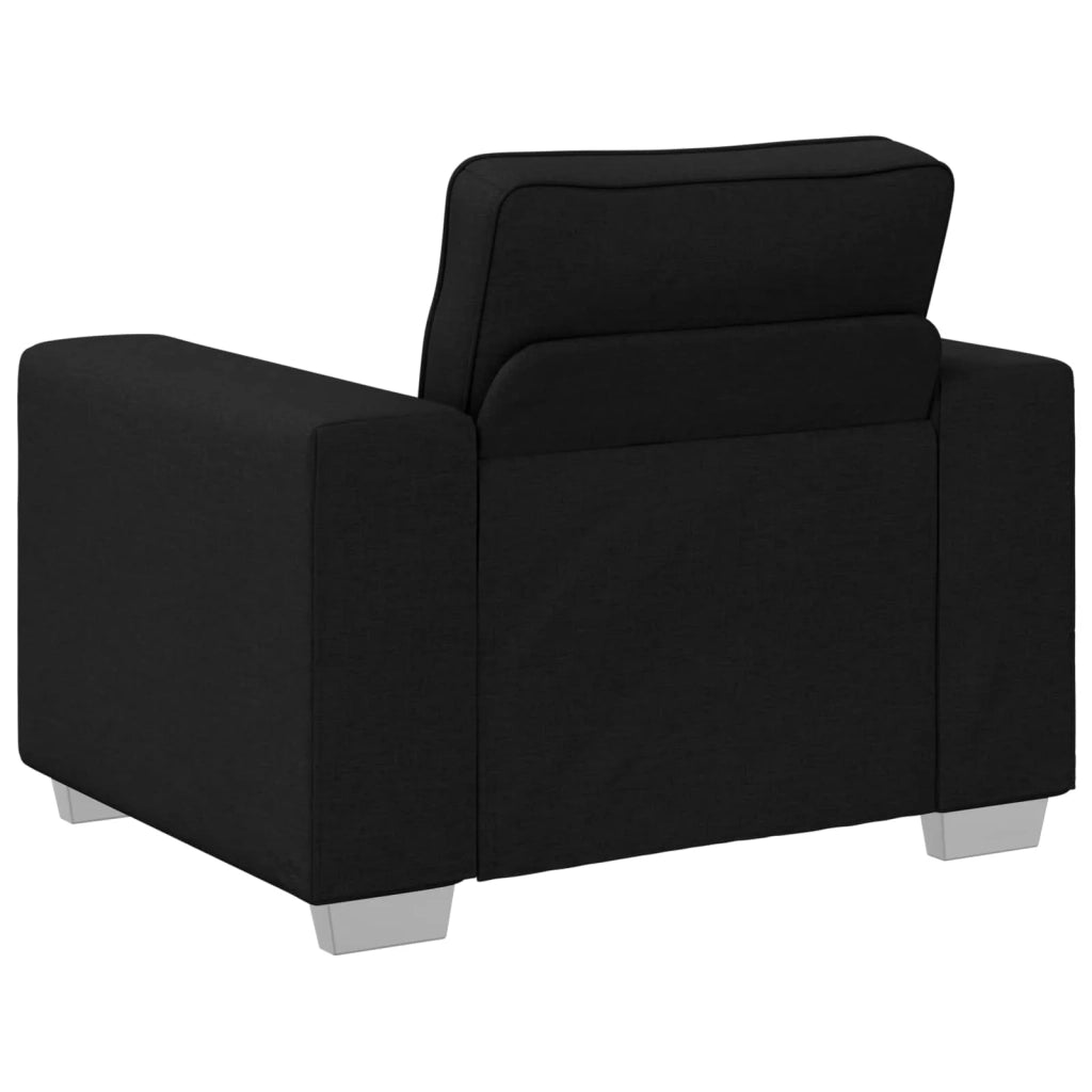 Divano 3 pcs Nero 219 x 80 x 82 cm Tessuto misto lino 3324660