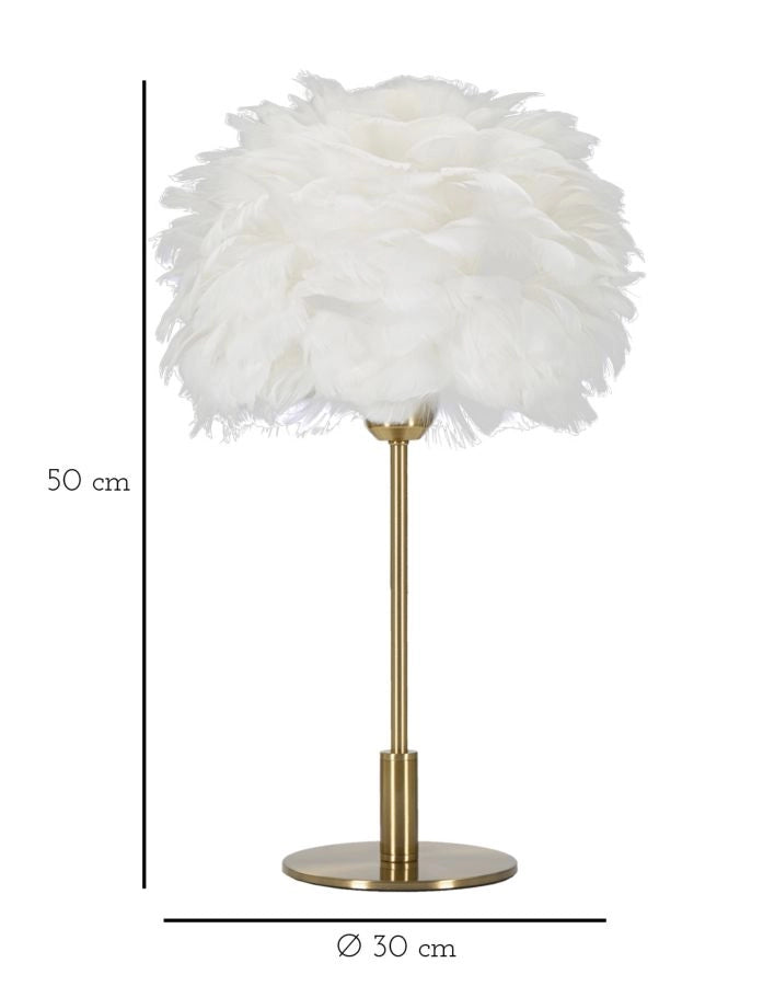 LAMPADA DA TAVOLO BALL FEATHER CM Ø 30X50