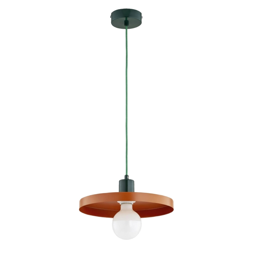 Lampada a sospensione arancio-verde piatto E27 15W LITO Alfa
