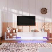 Mobile TV con LED ¨C MINIMAL ¨C Bianco Lucido, Vetro, Design Moderno