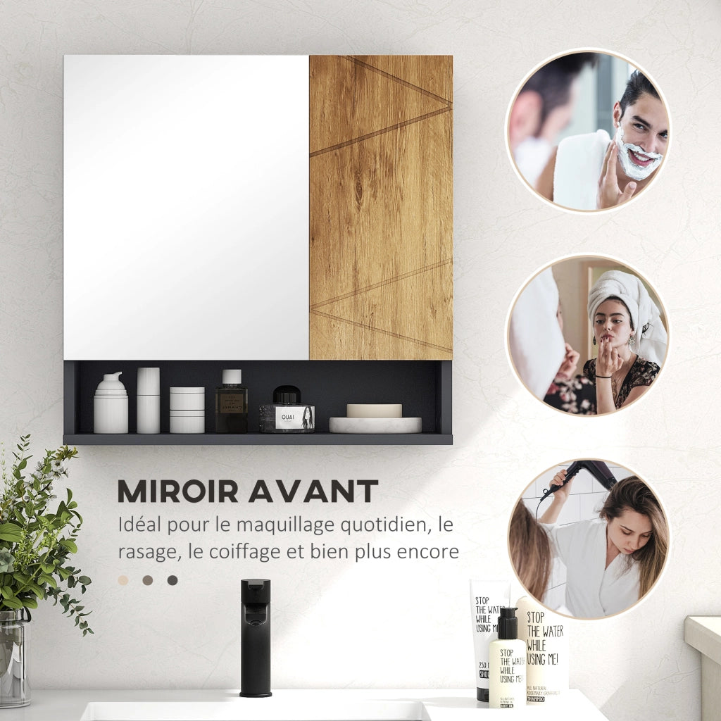 Armadietto da bagno specchio ¨C Minimal ¨C 55x17x55 cm grigio scuro