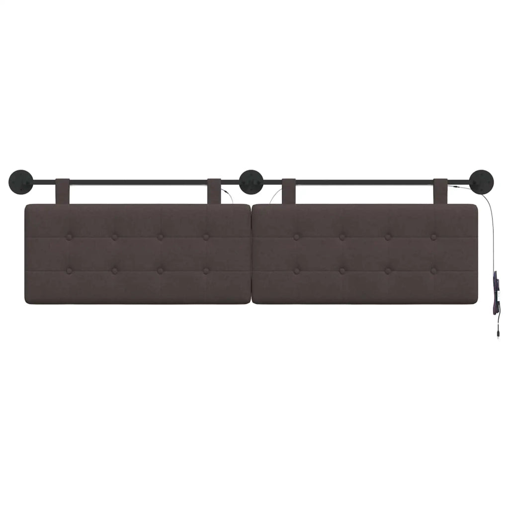 Testiera sospesa Con luce LED Marrone Scuro Tessuto 3424454