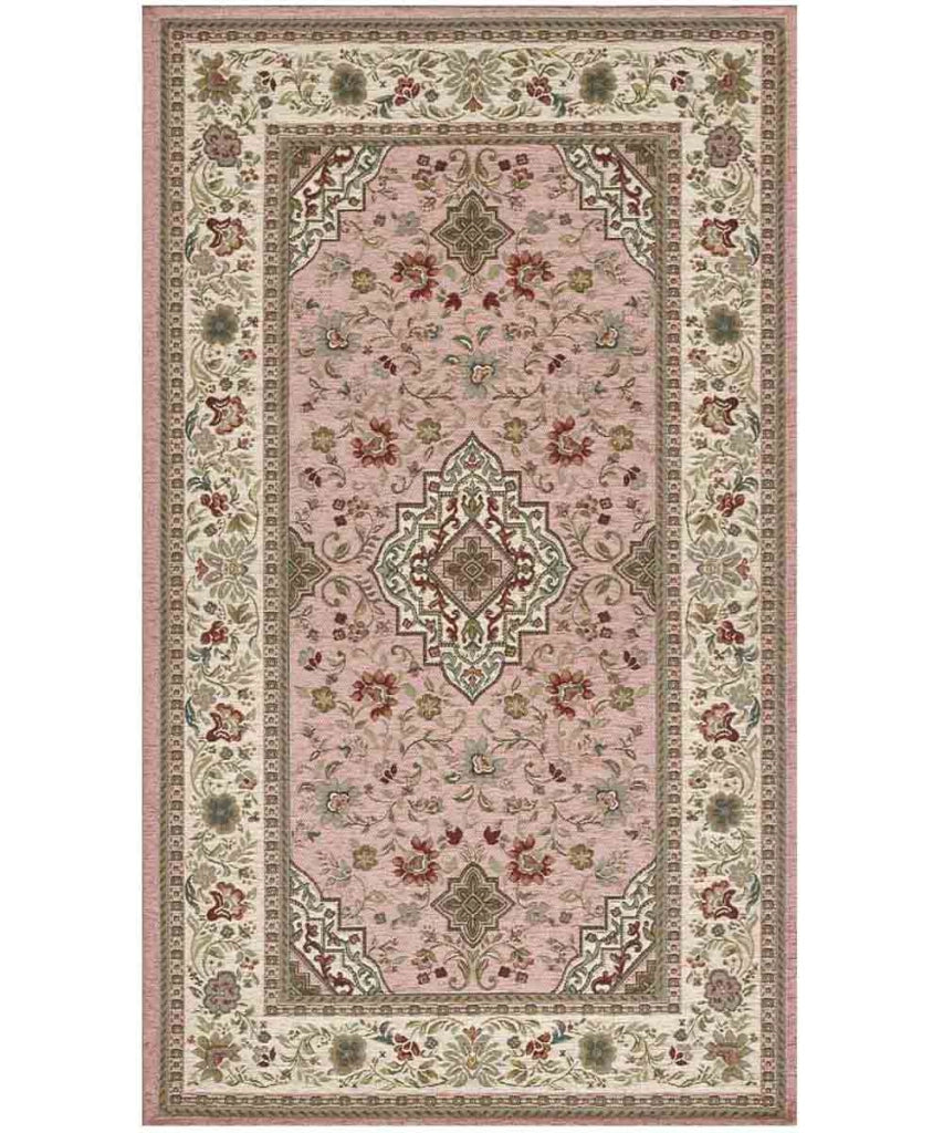 Tappeto TABRIZ ROSA cm.200x280 orientale classico in ciniglia multiuso lavabile velour antiscivolo
