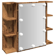 Mobile a Specchio | Armadio da bagno con LED Legno Antico 70x16,5x60 cm