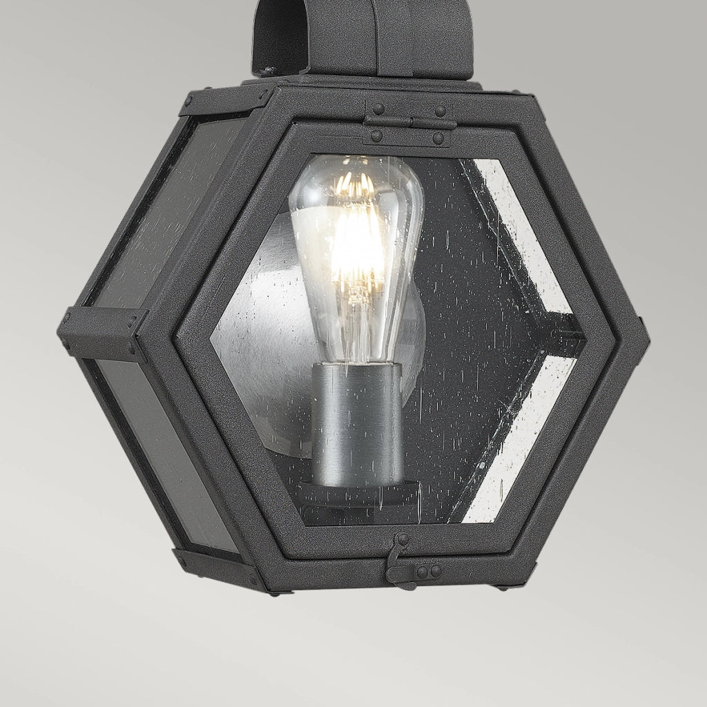 Applique da esterno Heath nero maculato E27 IP44 40W
