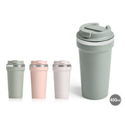 Bicchiere termico con coperchio 450 ml colori assortiti