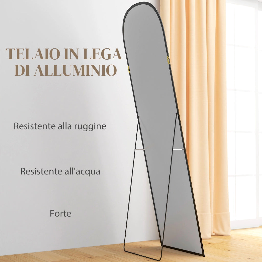 Specchio da Terra e Parete ¨C Xylo ¨C Alluminio Nero 50x170 cm