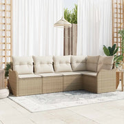 Set Divano da Giardino Beige polyrattan