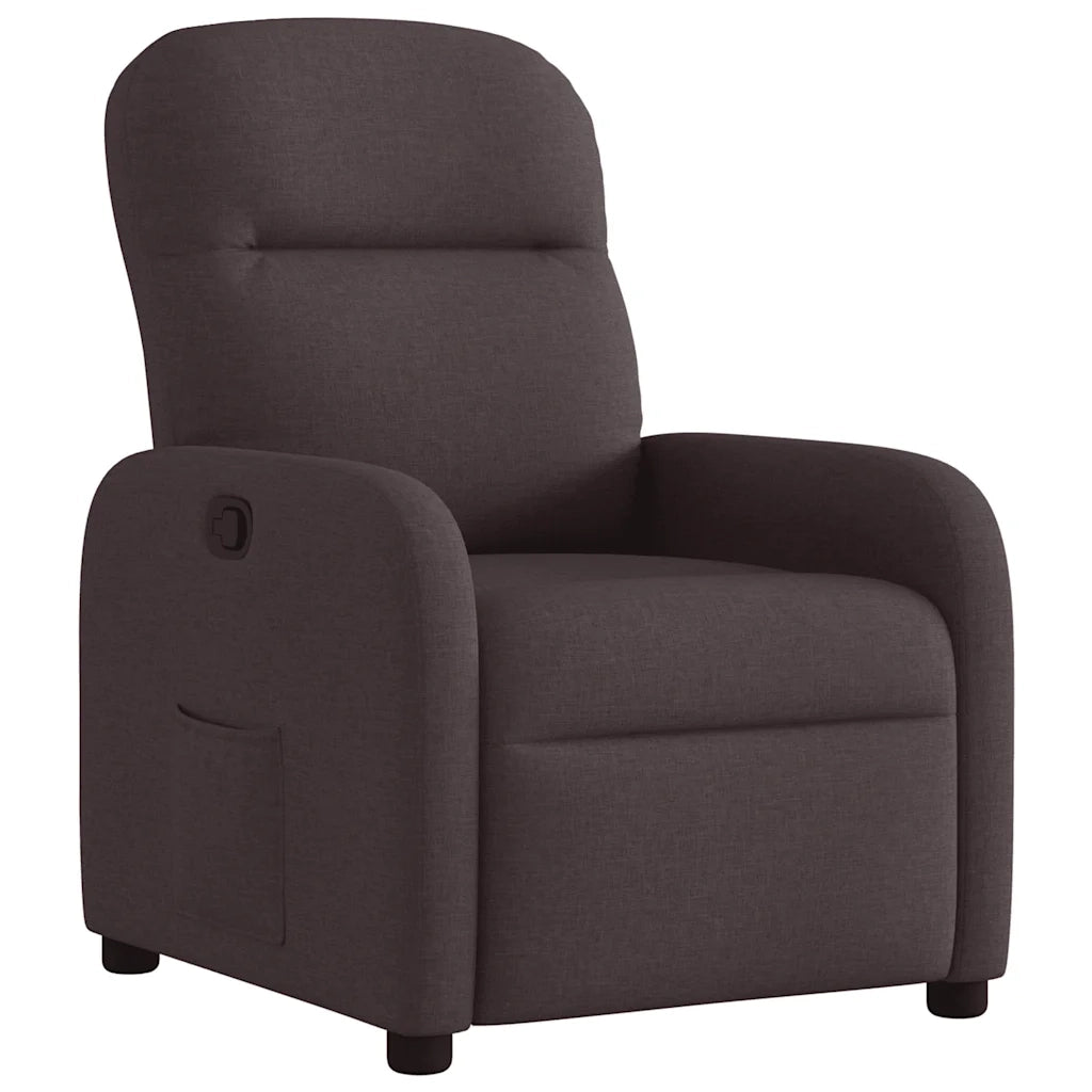 Poltrona Reclinabile Marrone Scuro in Tessuto 4015527