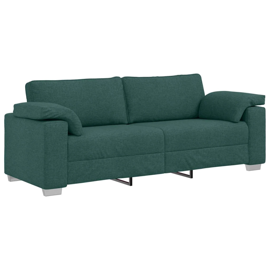Divano 3 pcs Verde Scuro 219 x 80 x 82 cm Tessuto misto lino 3324663