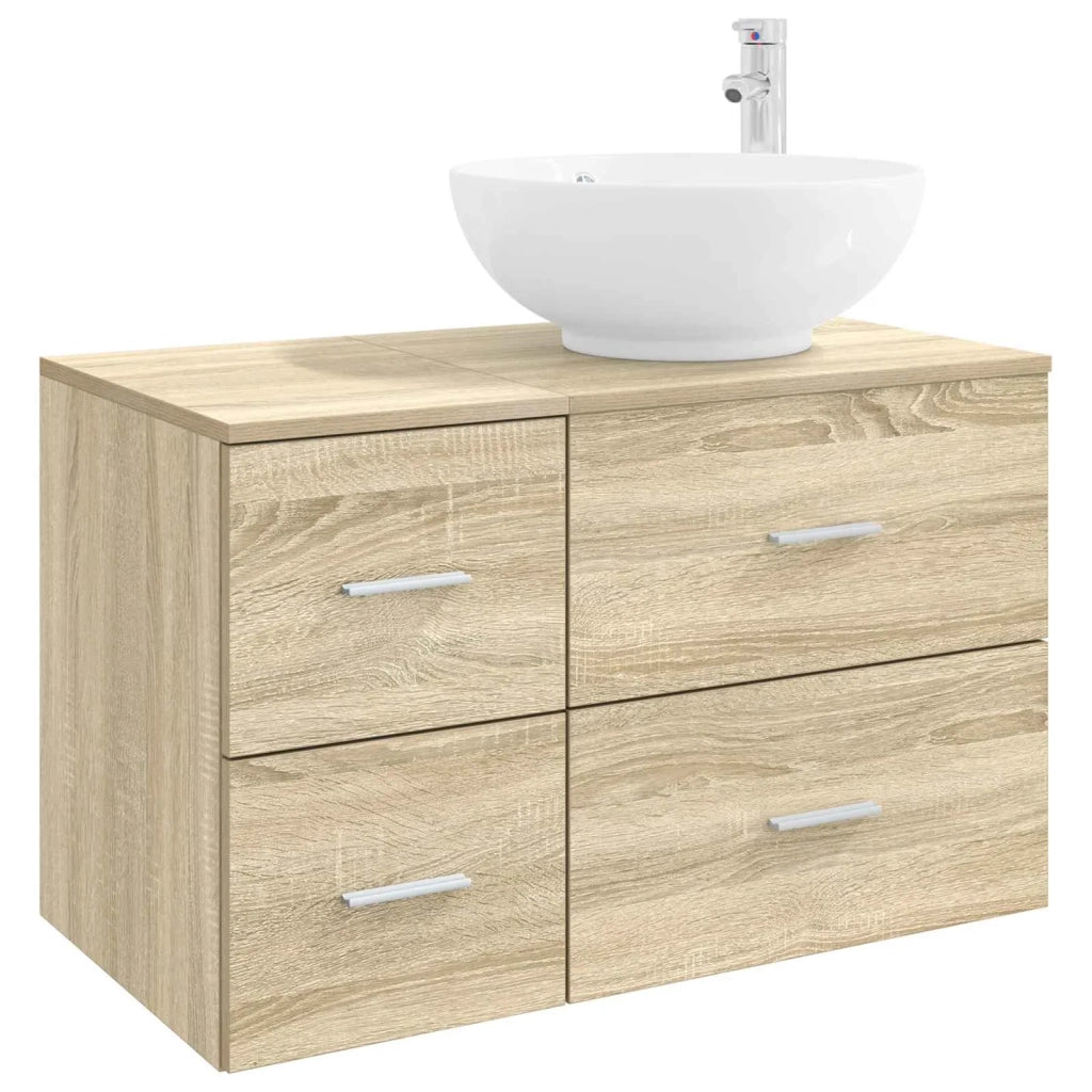 Set di mobili per il bagno 2 pz Rovere Sonoma 3403994
