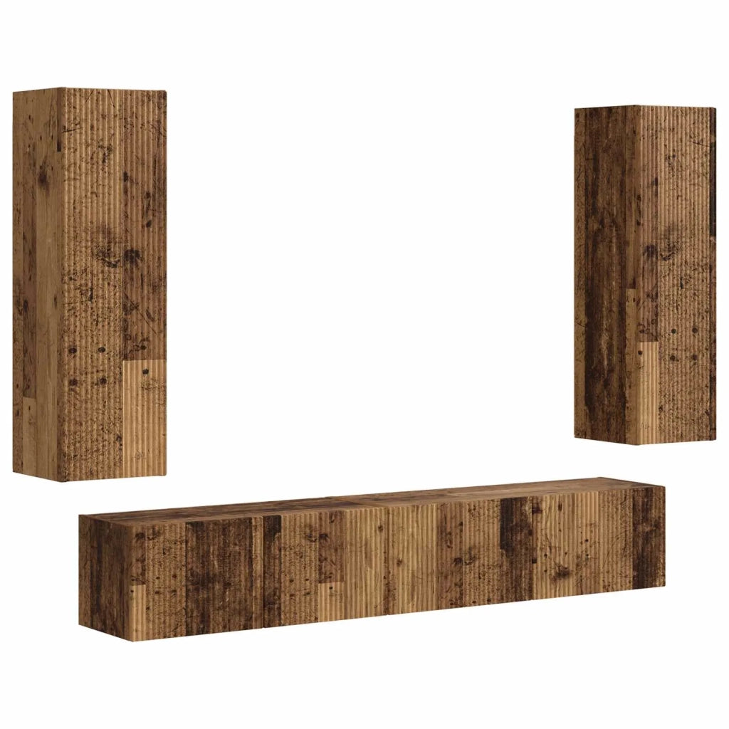Set mobile TV 3 pcs Legno vecchio Legno multistrato