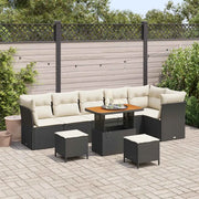 Set Divano da Giardino 9 pcs Nero polyrattan 3361505