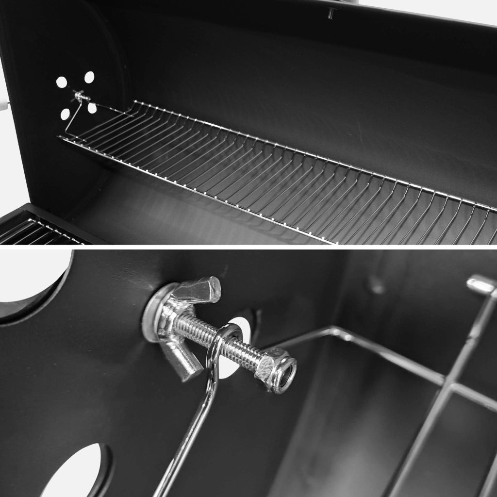 Barbecue a carbonella grill + affumicatore, nero