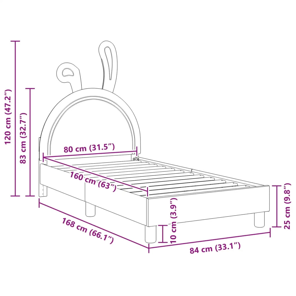 Struttura letto bambini con testata Grigio chiaro 80 x 160 cm 42011193