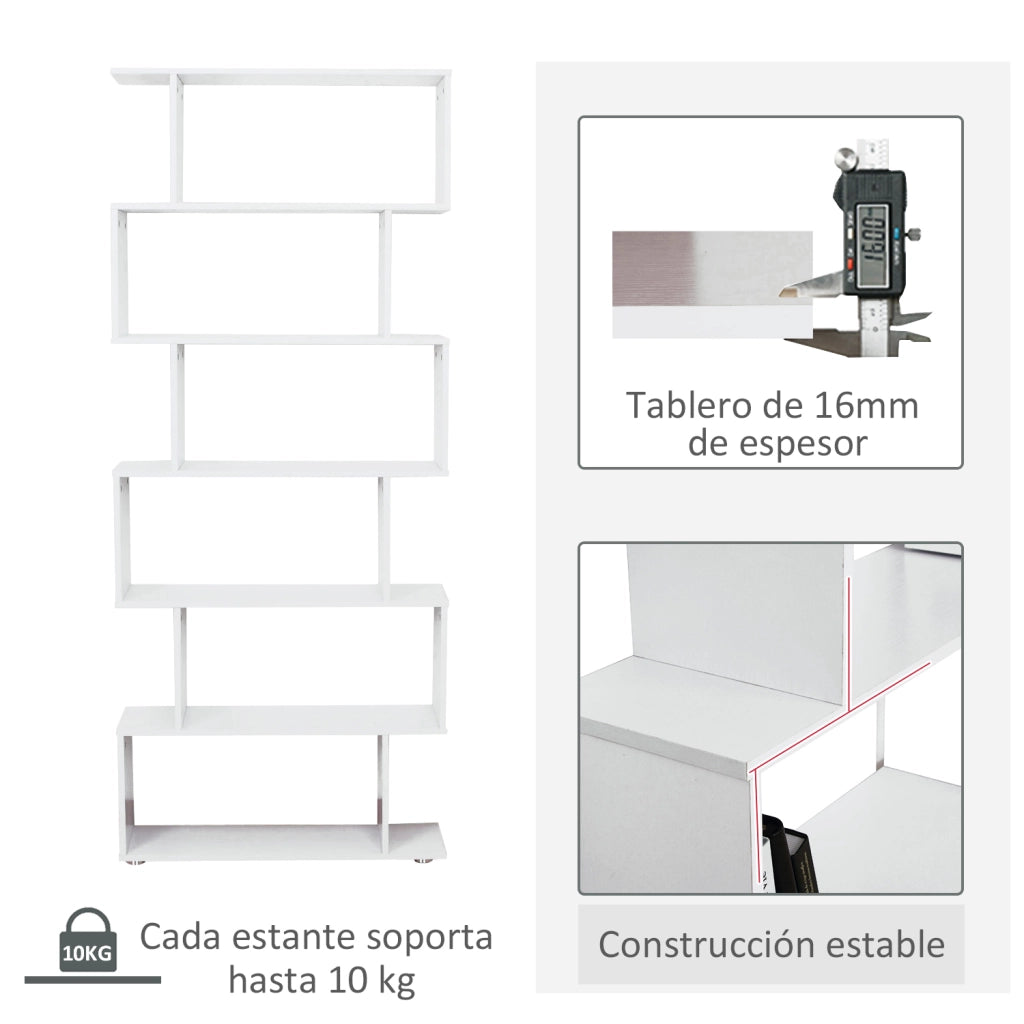 Libreria Scaffale 6 Ripiani Legno S 80x24x191 cm ¨C Minimal ¨C Bianco