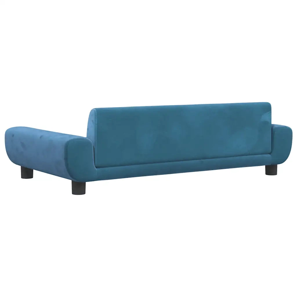 Divano per Bambini-Sofa-Divanetto Blu 100x54x33 cm in Velluto