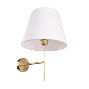 Applique Polux Elena oro con paralume bianco E27 20W